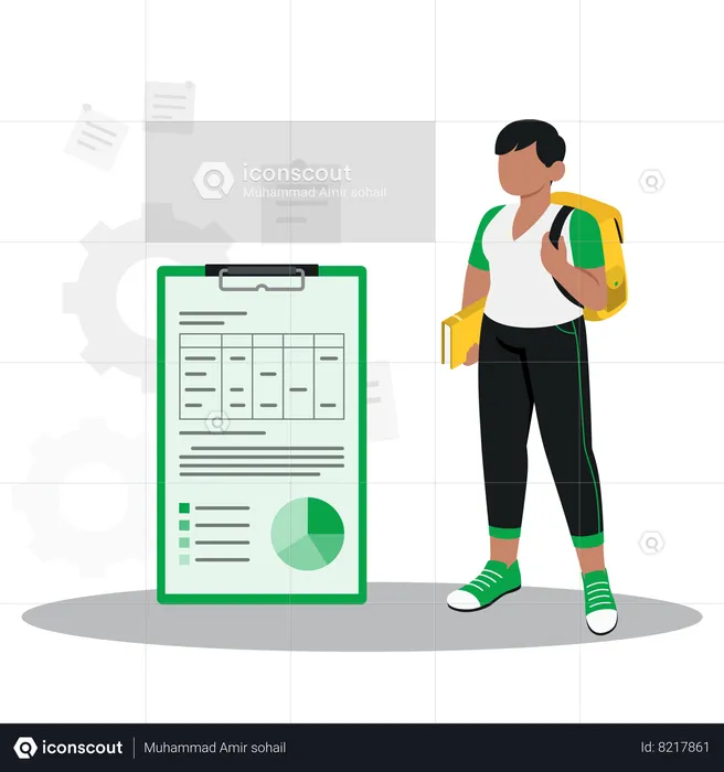 O aluno está resolvendo o trabalho de matemática  Ilustração