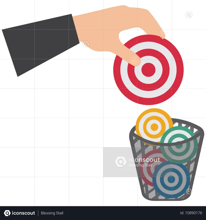 Alvo é jogado na lixeira  Ilustração