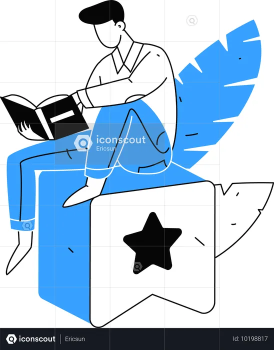 Libro de lectura amante de los libros  Ilustración