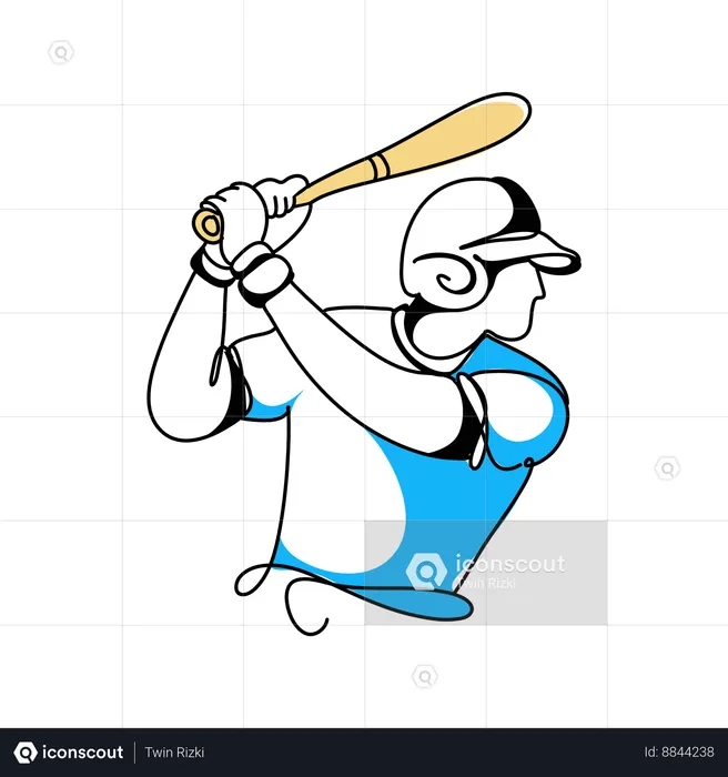 Amateur Baseball Player  Illustration