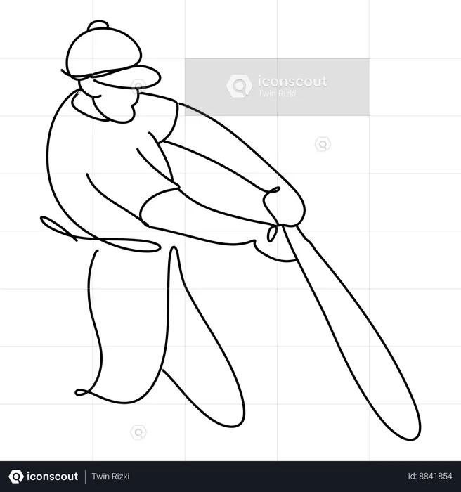 Amateur Baseball Player  Illustration