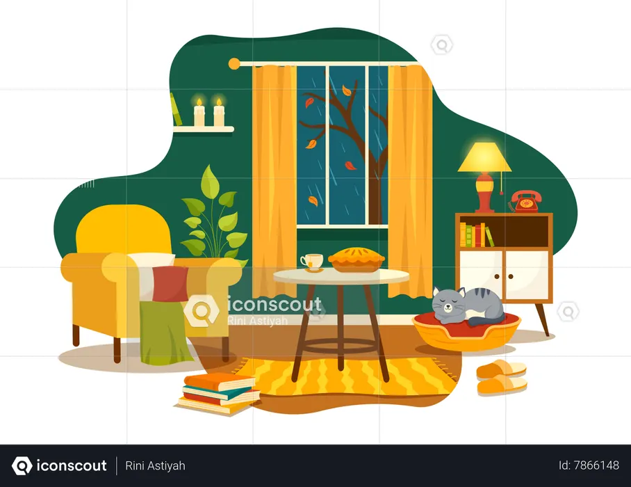 Ambiente outonal  Ilustração