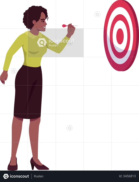 Ambitious employee focus on aim  Illustration