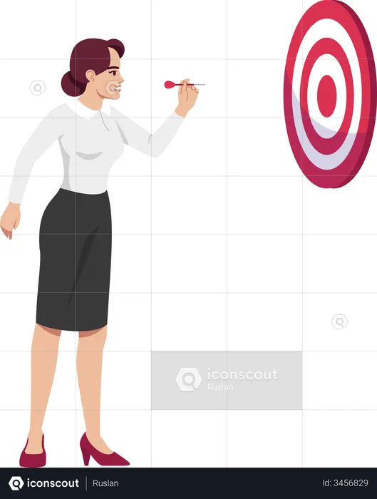 Ambitious woman setting goals  Illustration