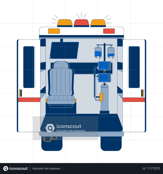 Ambulance avec matériel médical  Illustration