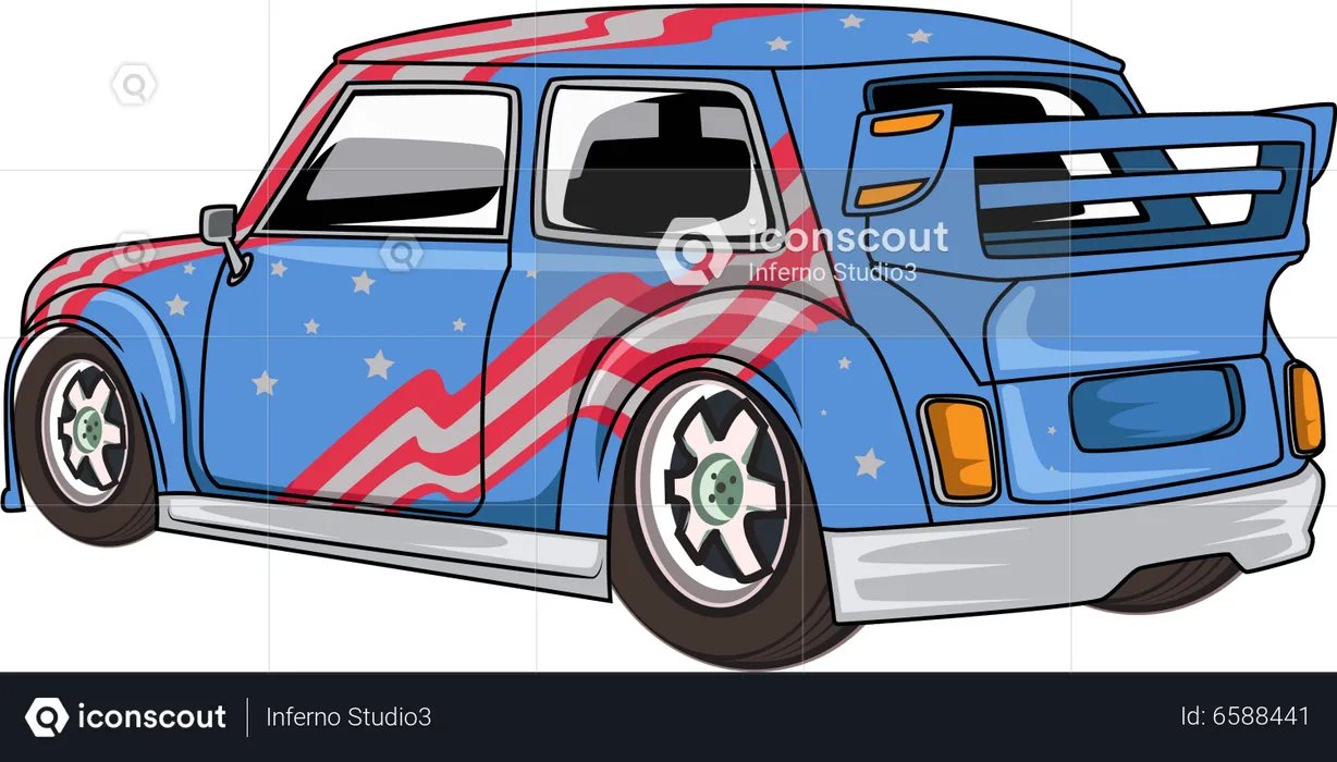 American classic car  Illustration
