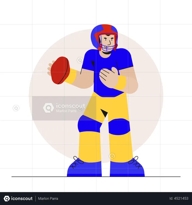 American Football Player  Illustration