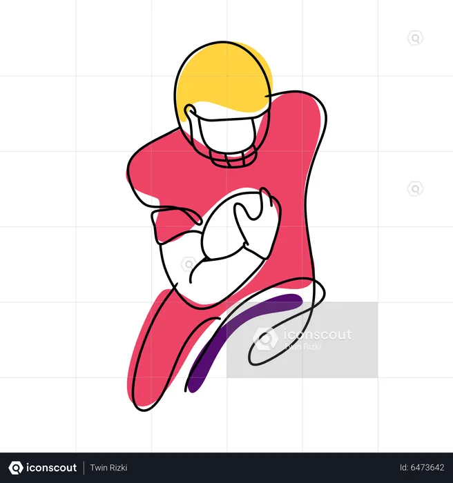 American football player  Illustration