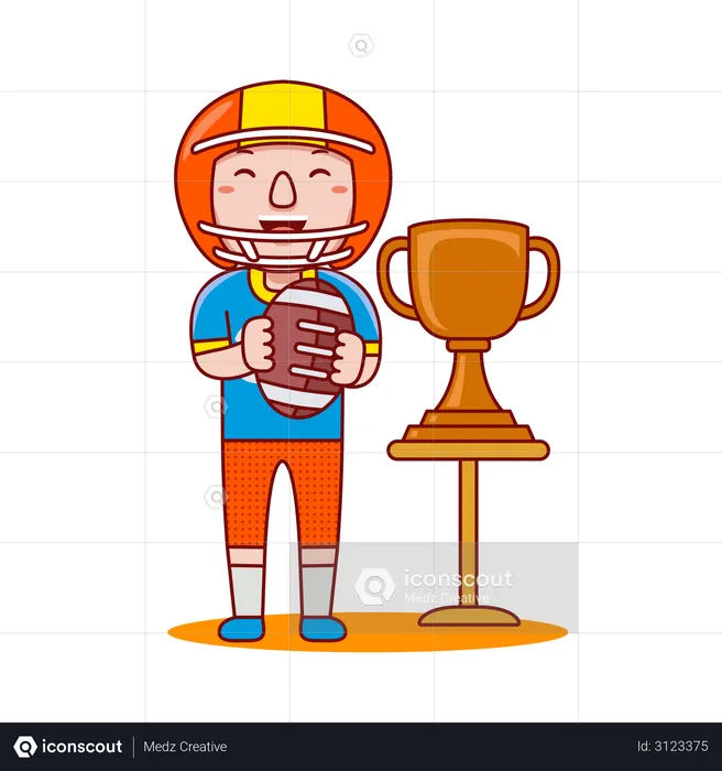 American football player  Illustration