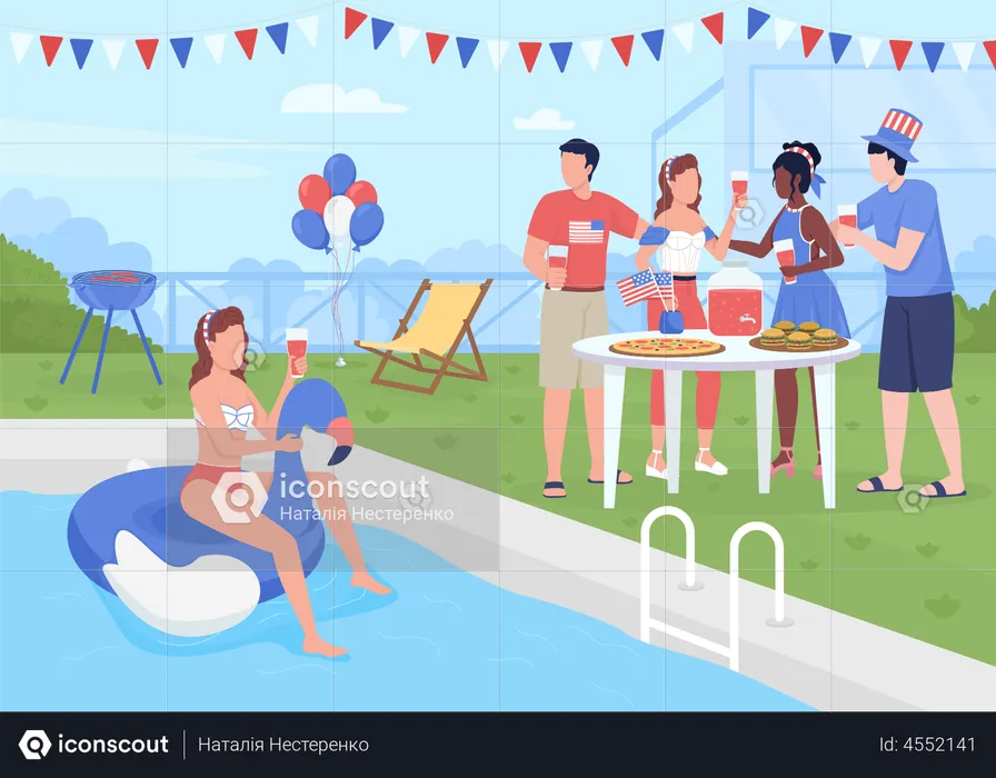 American Independence Day Party  Illustration