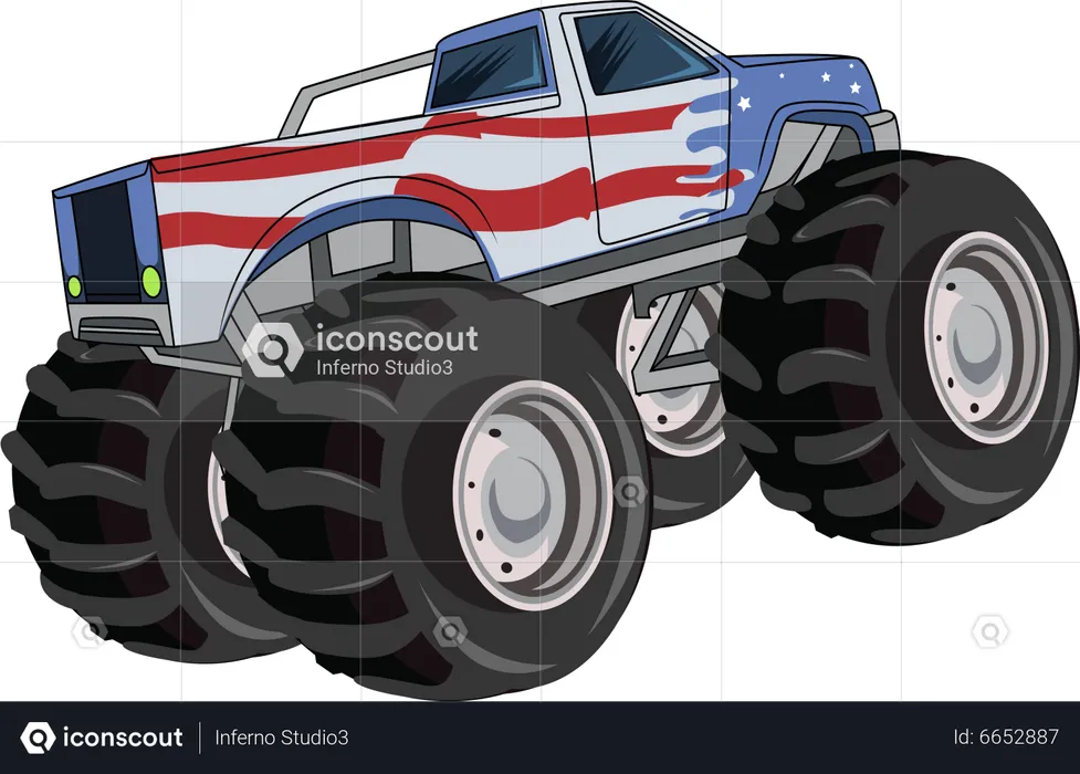 American monster truck  Illustration