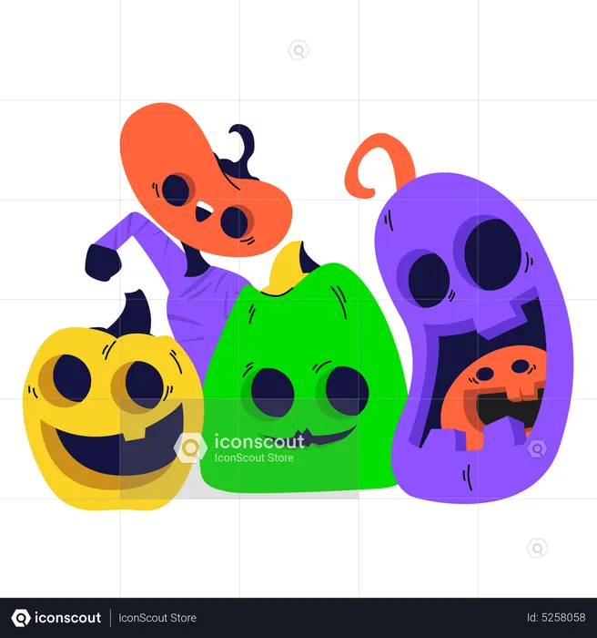 Amigos de calabaza  Ilustración