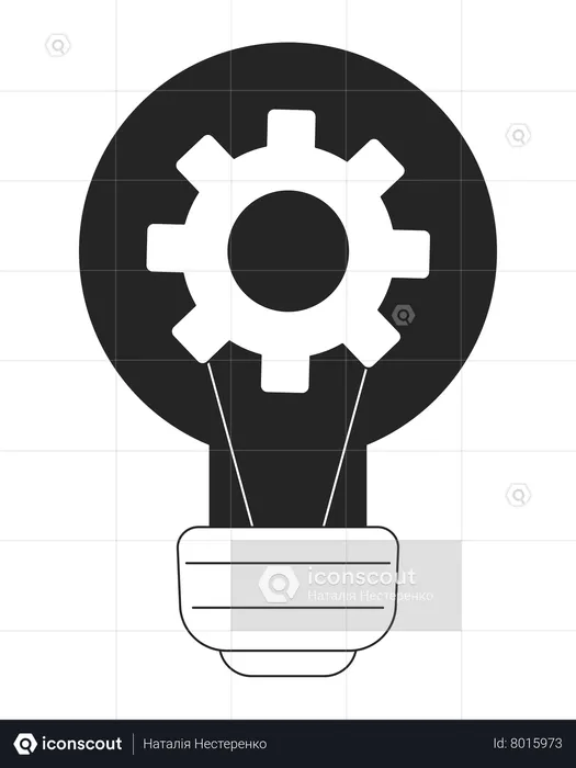 Ampoule avec engrenage à l'intérieur  Illustration