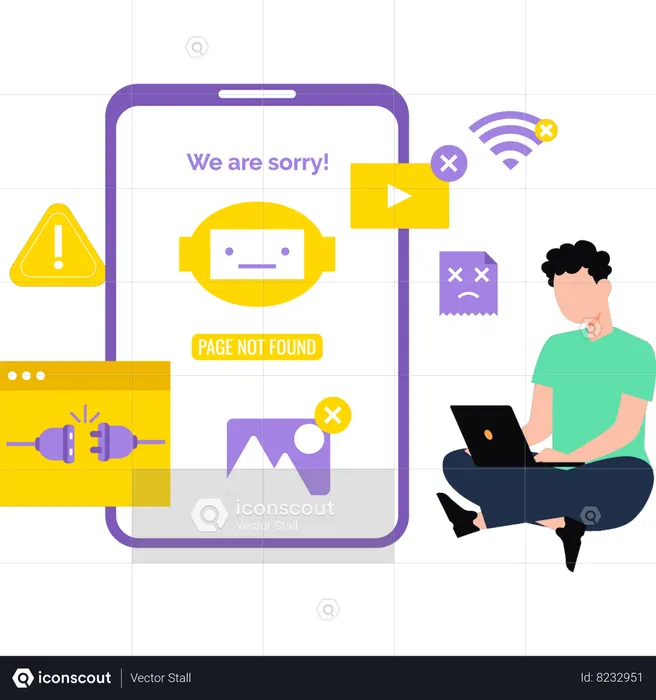 An error in the website  Illustration