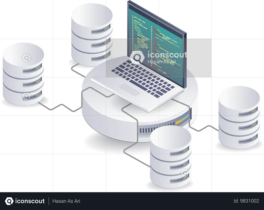 Análise de dados de linguagem de programação em servidores de banco de dados  Ilustração