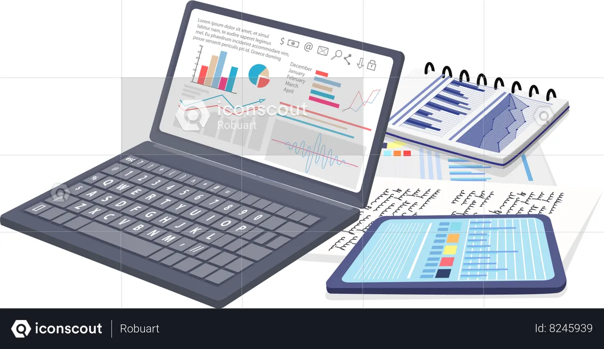 Análise de dados de negócios  Ilustração