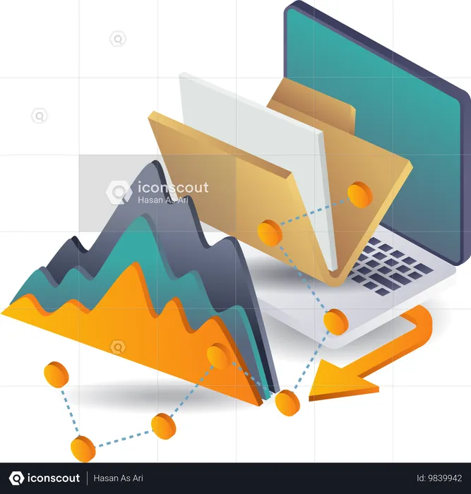 Análise de dados de negócios online em sistemas de computação  Ilustração