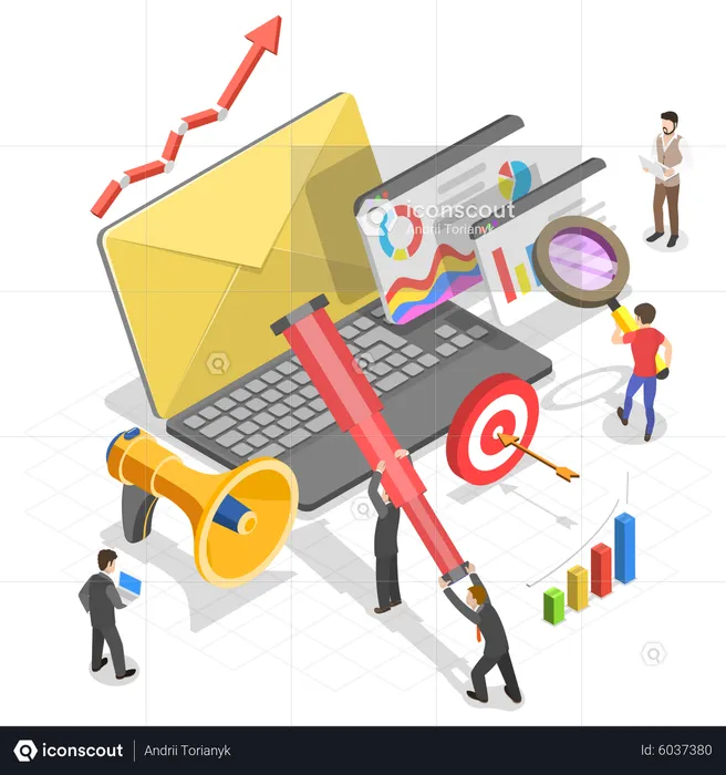 Análise de e-mail marketing  Ilustração