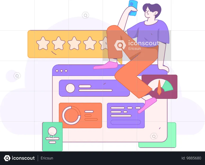 Análise de feedback do cliente  Ilustração