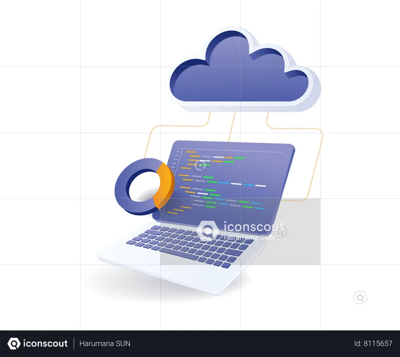 Análise de linguagem de programação de servidor em nuvem  Ilustração