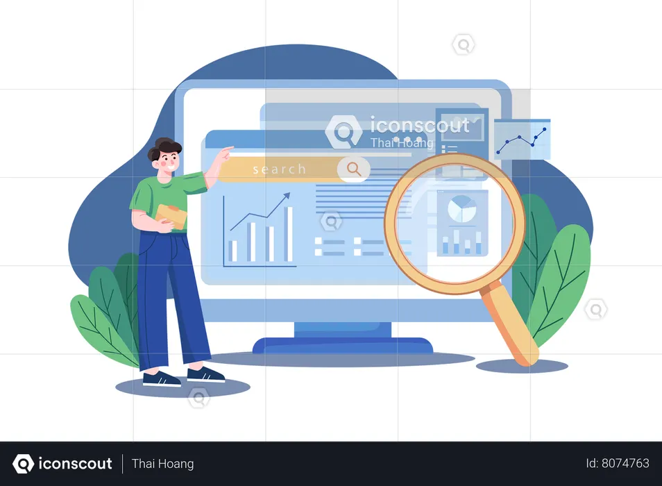 Análise de negócios usando SEO  Ilustração