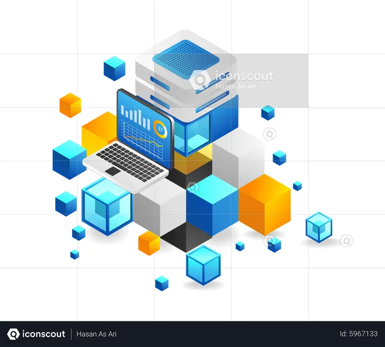 Análise de servidor Blockchain  Ilustração