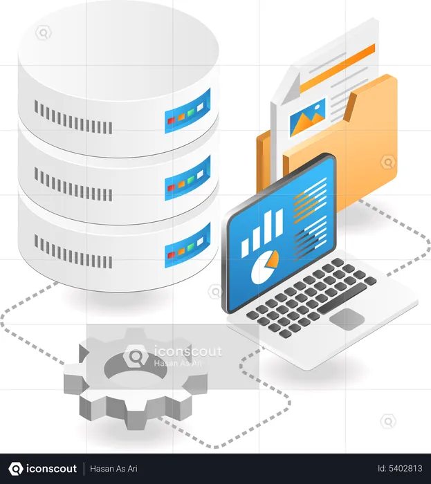 Análise de servidor de banco de dados  Ilustração