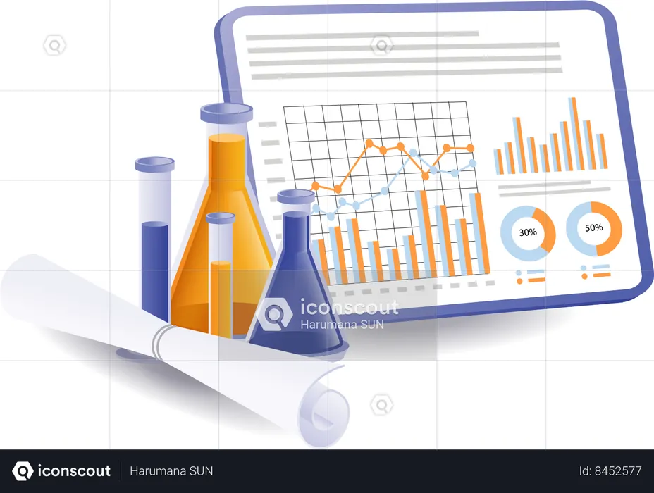 Análisis de datos de laboratorio de salud.  Ilustración