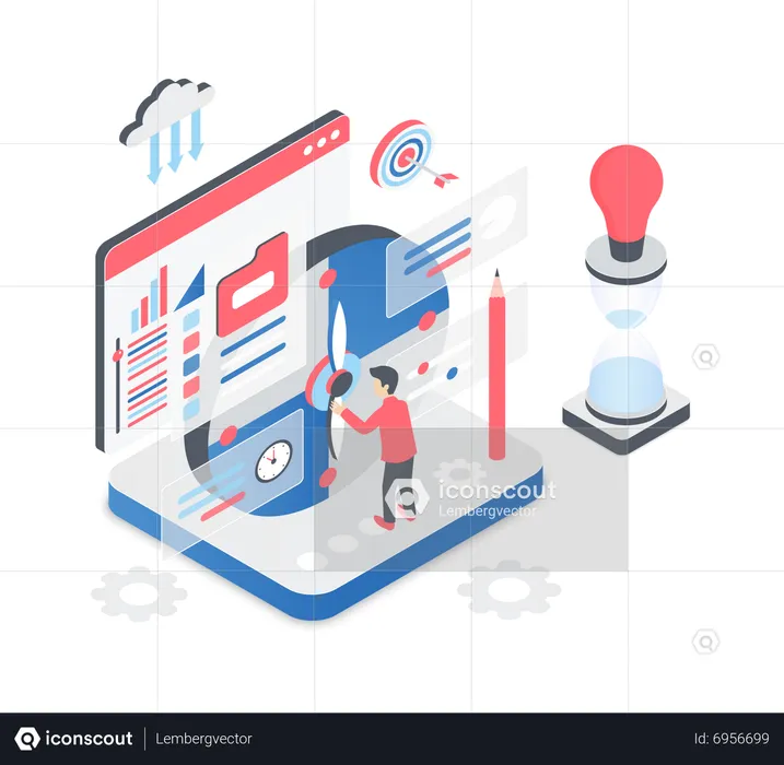 Análisis de datos en la nube  Ilustración