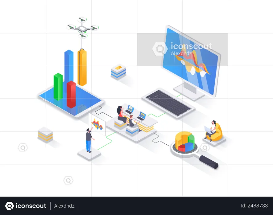Análisis, gestión y optimización de datos financieros, estructuración de bases de datos.  Ilustración