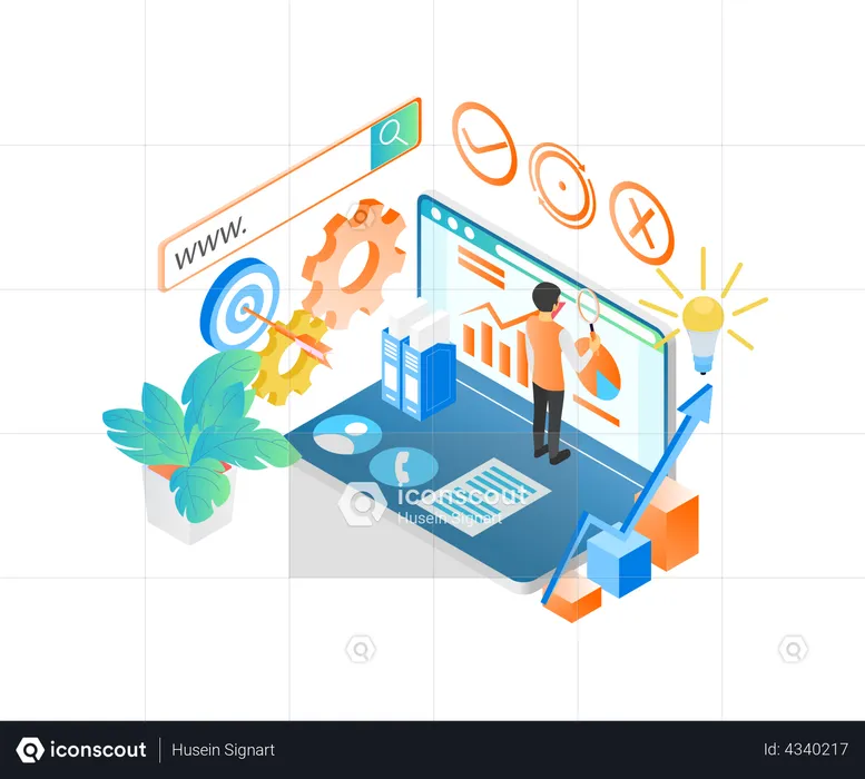 Análisis de datos SEO  Ilustración