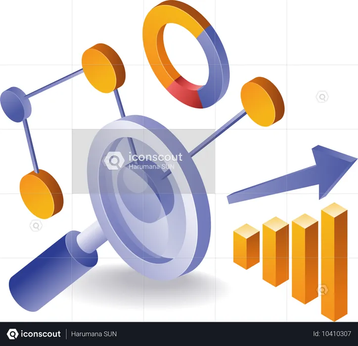 Símbolo de análisis de desarrollo empresarial  Ilustración