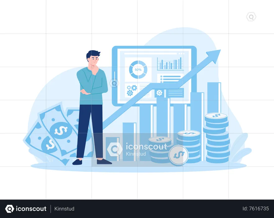 Análisis de ingresos empresariales  Ilustración