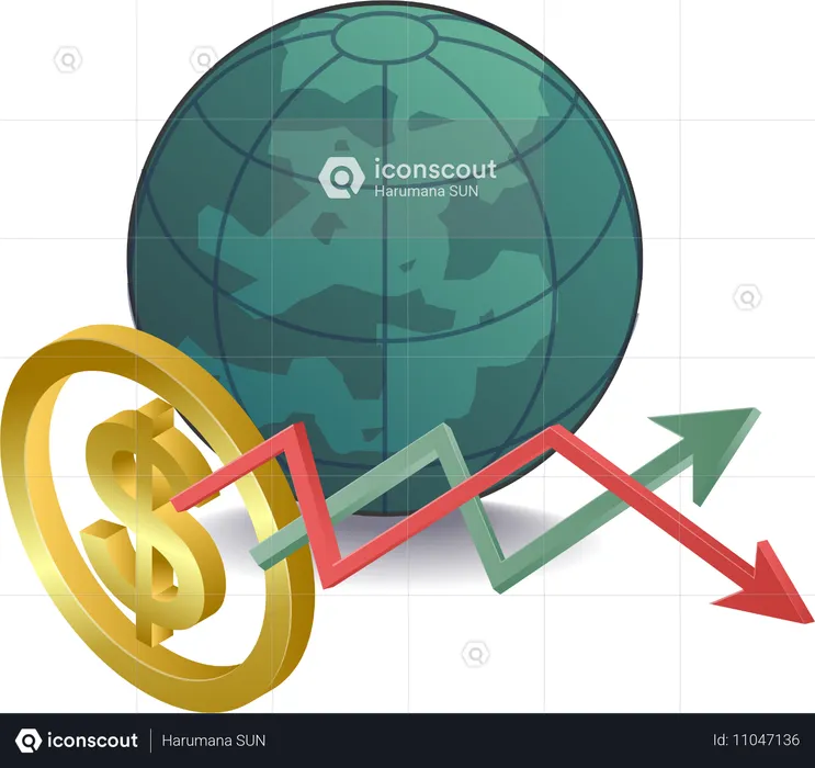 Análisis del dólar como moneda mundial  Illustration