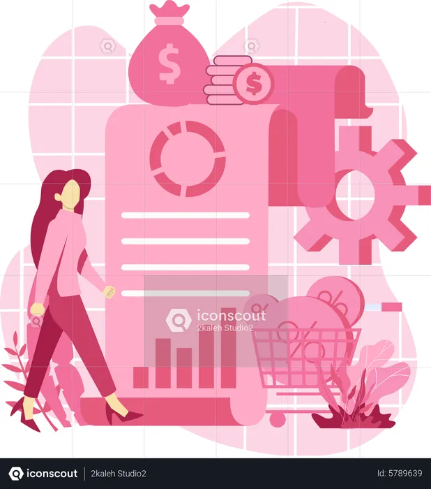 Análisis de marketing de compras  Ilustración