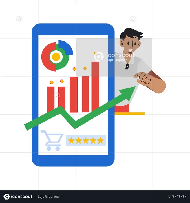 Análisis de mercado en línea  Ilustración