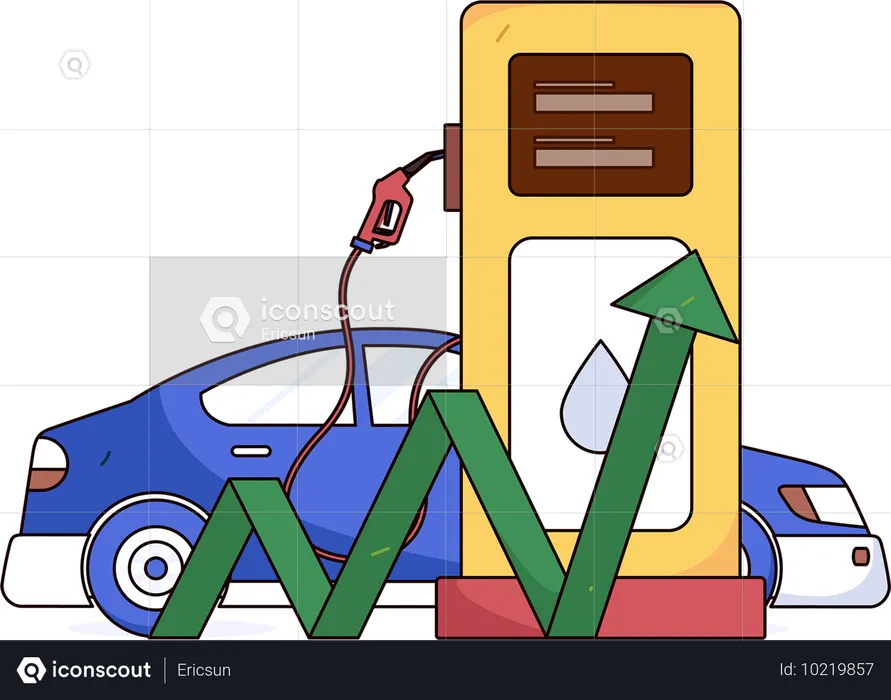 Análisis del crecimiento de la inversión en combustible  Ilustración