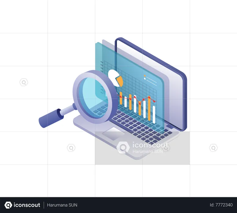 Profesional analista de datos de educación empresarial  Ilustración