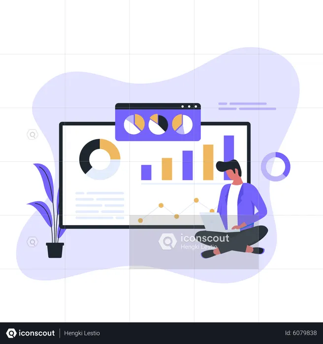 Analyse commerciale avec des diagrammes statistiques  Illustration