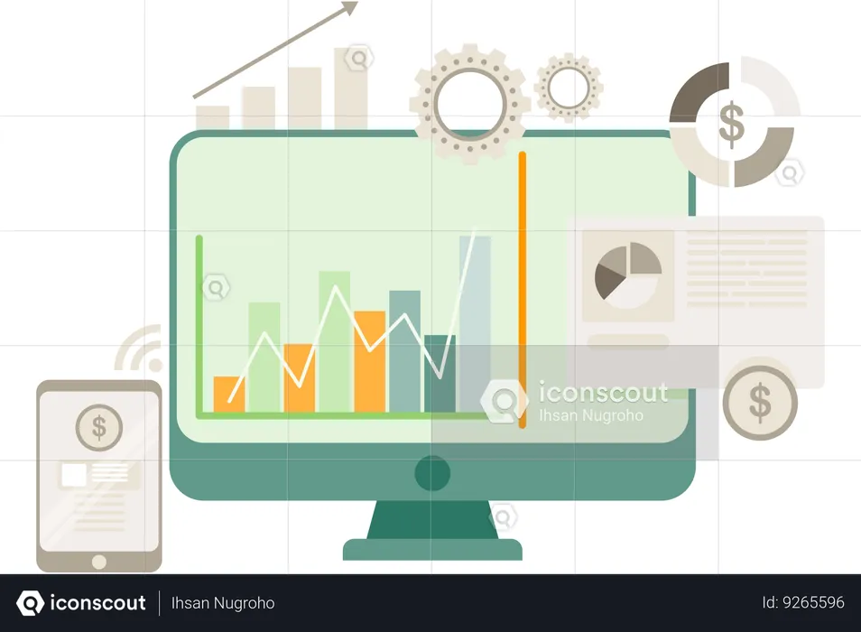 Analyse commerciale en ligne  Illustration