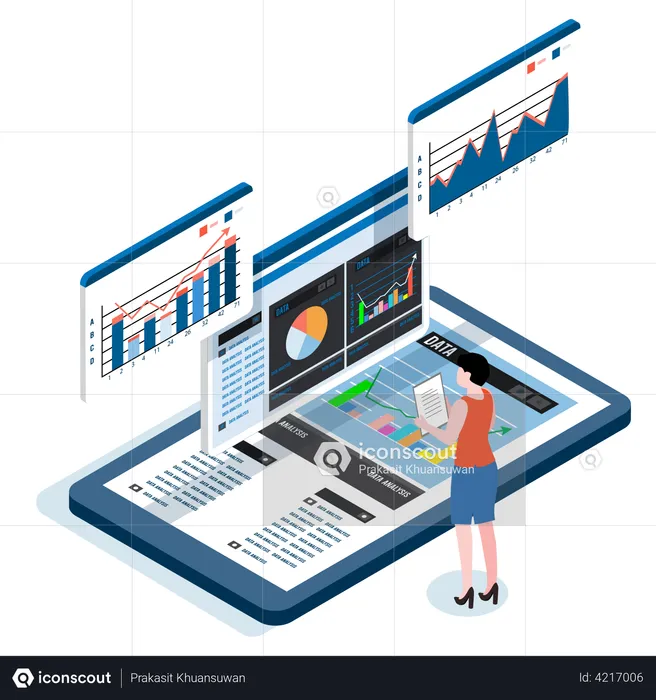 Analyse commerciale en ligne  Illustration