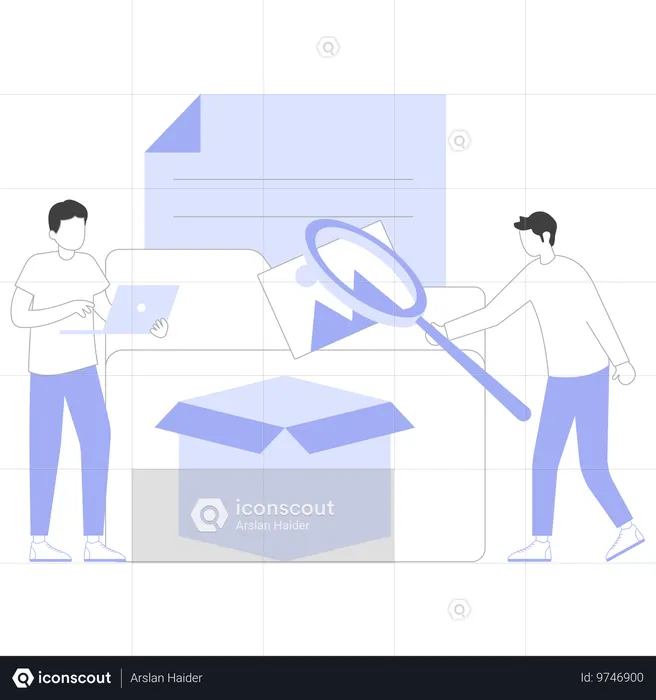 Analyse de consommation réalisée par un homme d'affaires  Illustration