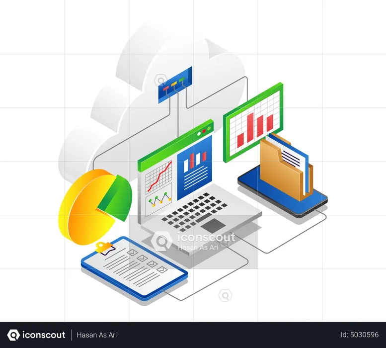 Analyse des données du serveur cloud  Illustration