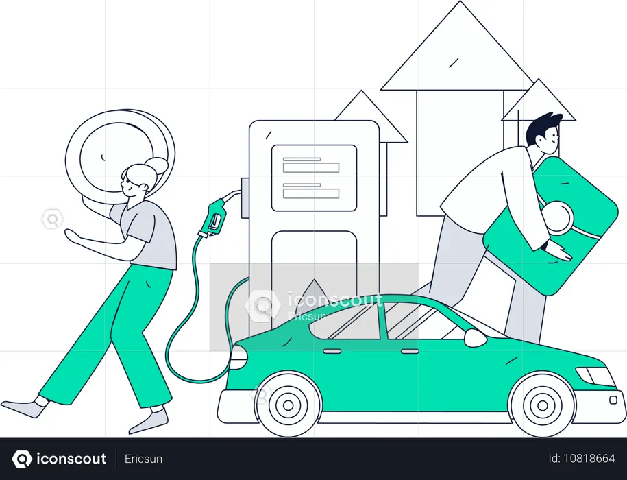 Analyse de la croissance des investissements en carburant  Illustration