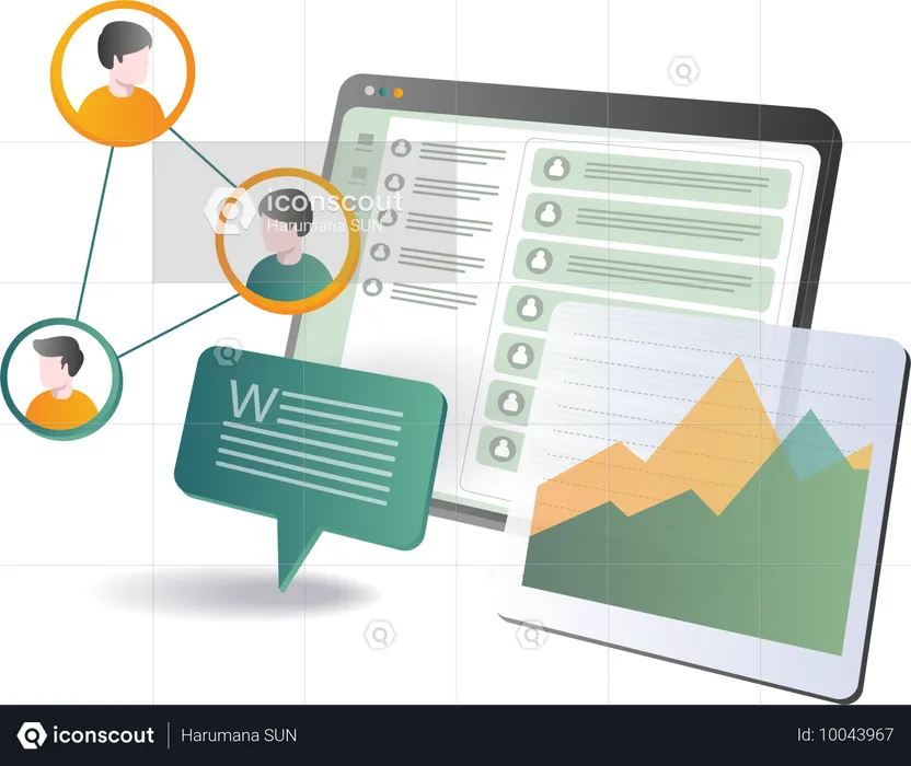 Analyse der Entwicklung von Unternehmensnetzwerken  Illustration