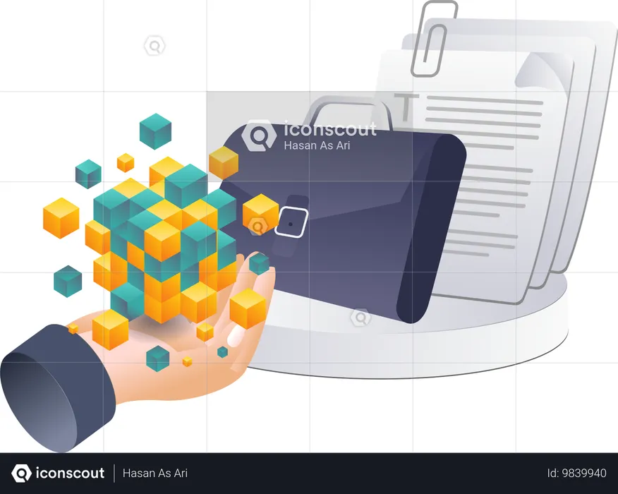 Analyse des données de la technologie Blockchain dans les investissements commerciaux  Illustration