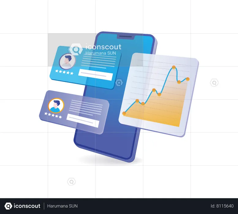 Analyse des données des applications de conversation sur smartphone  Illustration