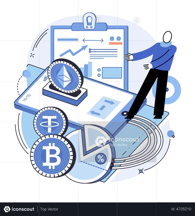 Analyse des investissements dans la cryptomonnaie et le minage  Illustration