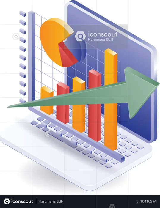 Analyse du graphique à barres du développement commercial  Illustration