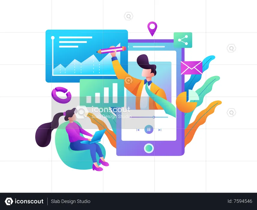 Analyse marketing en ligne  Illustration